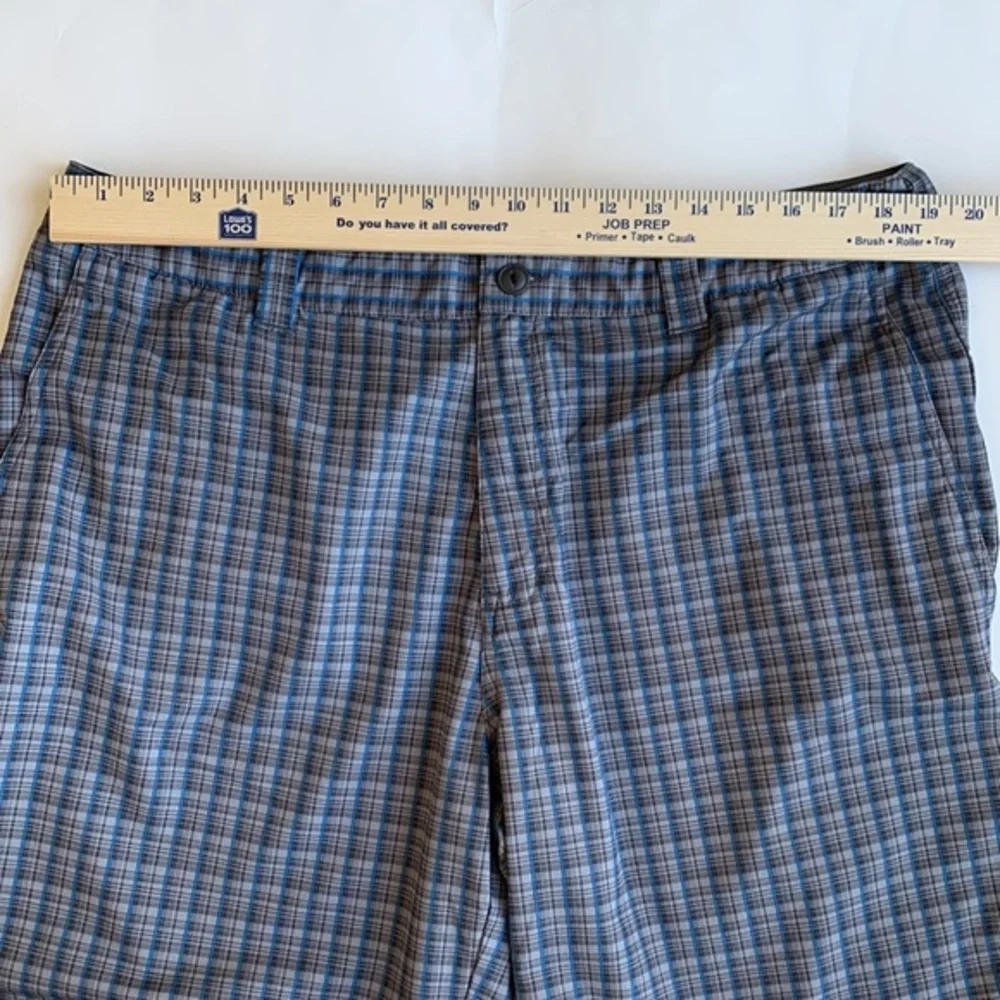 North Face‎ Chino Blue Plaid Outdoors Swim Hiking Polyester Shorts Mens Size 38